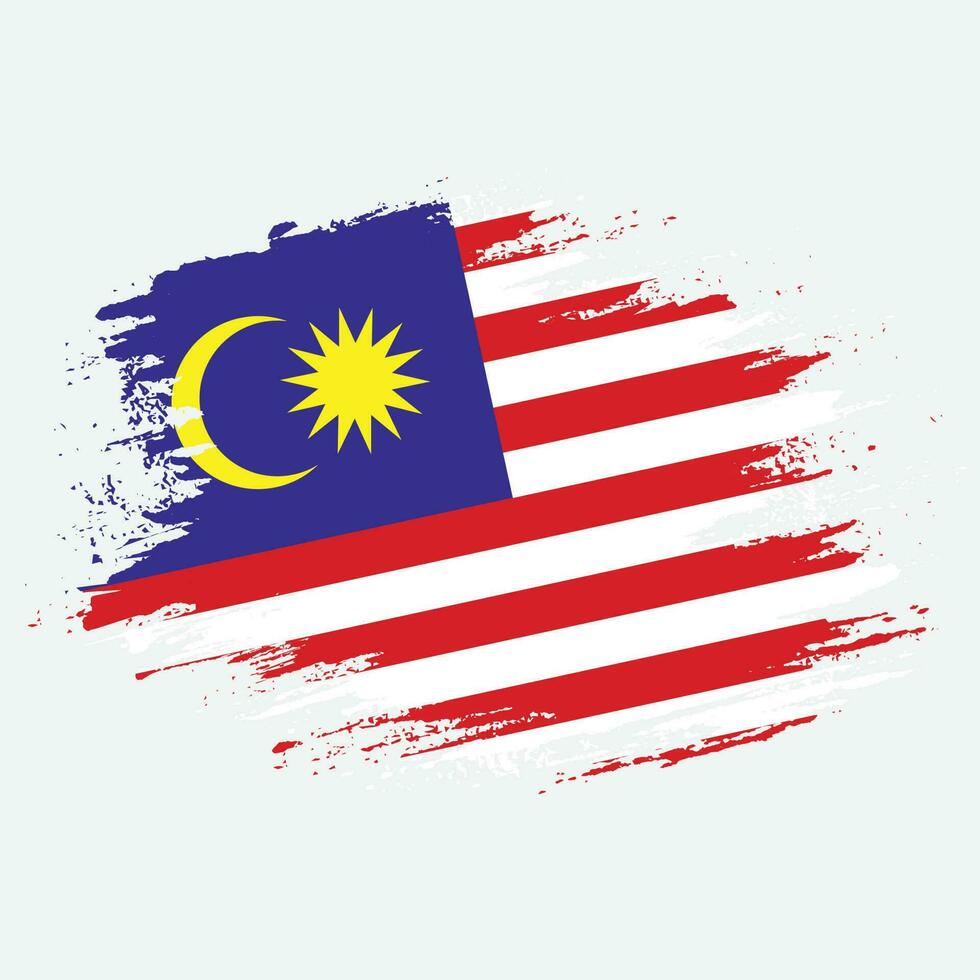 diseño de vector de bandera de malasia de estilo vintage
