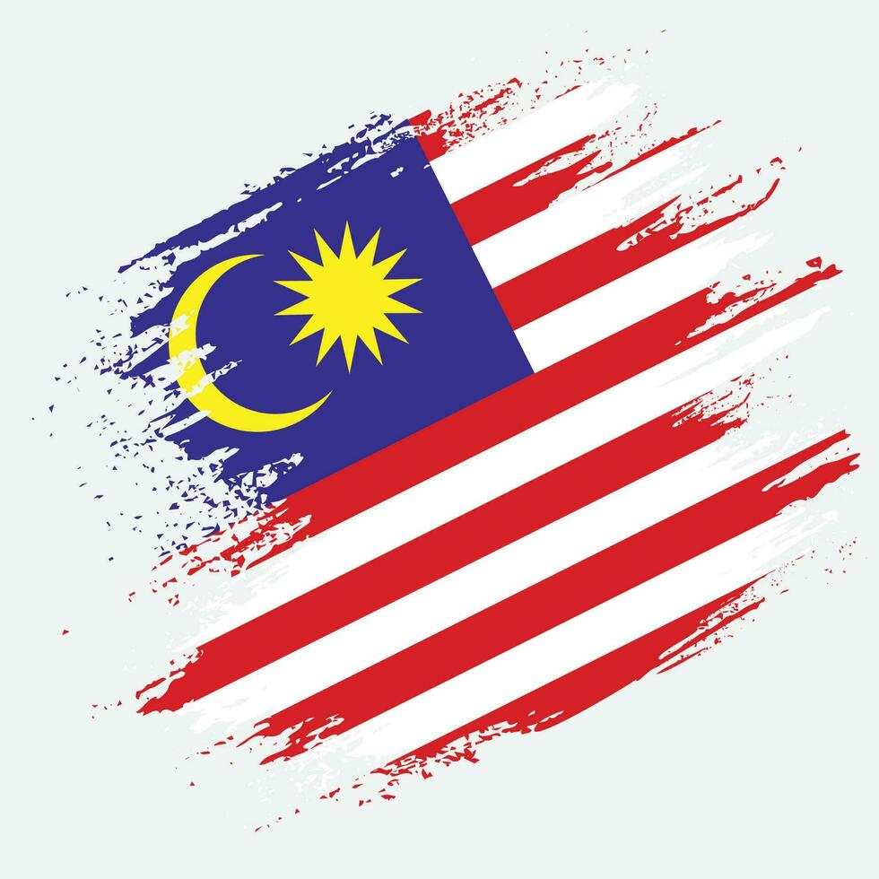 Vintage Malaysia grunge texture flag vector