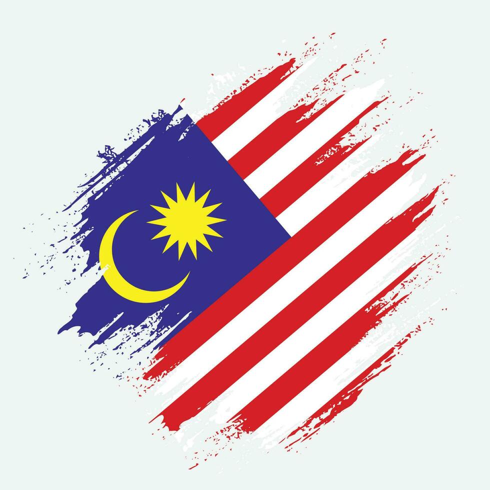 Abstract  Malaysia grunge flag vector