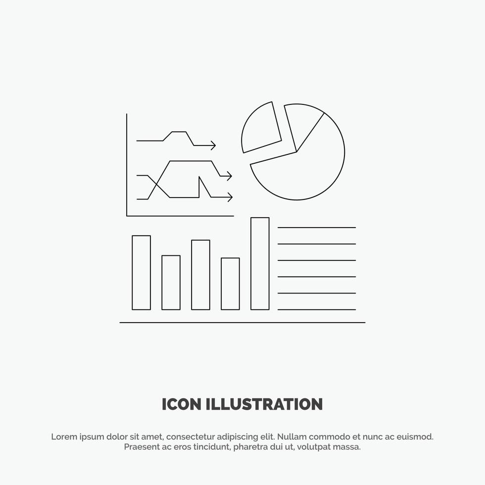 Graph Success Flowchart Business Line Icon Vector