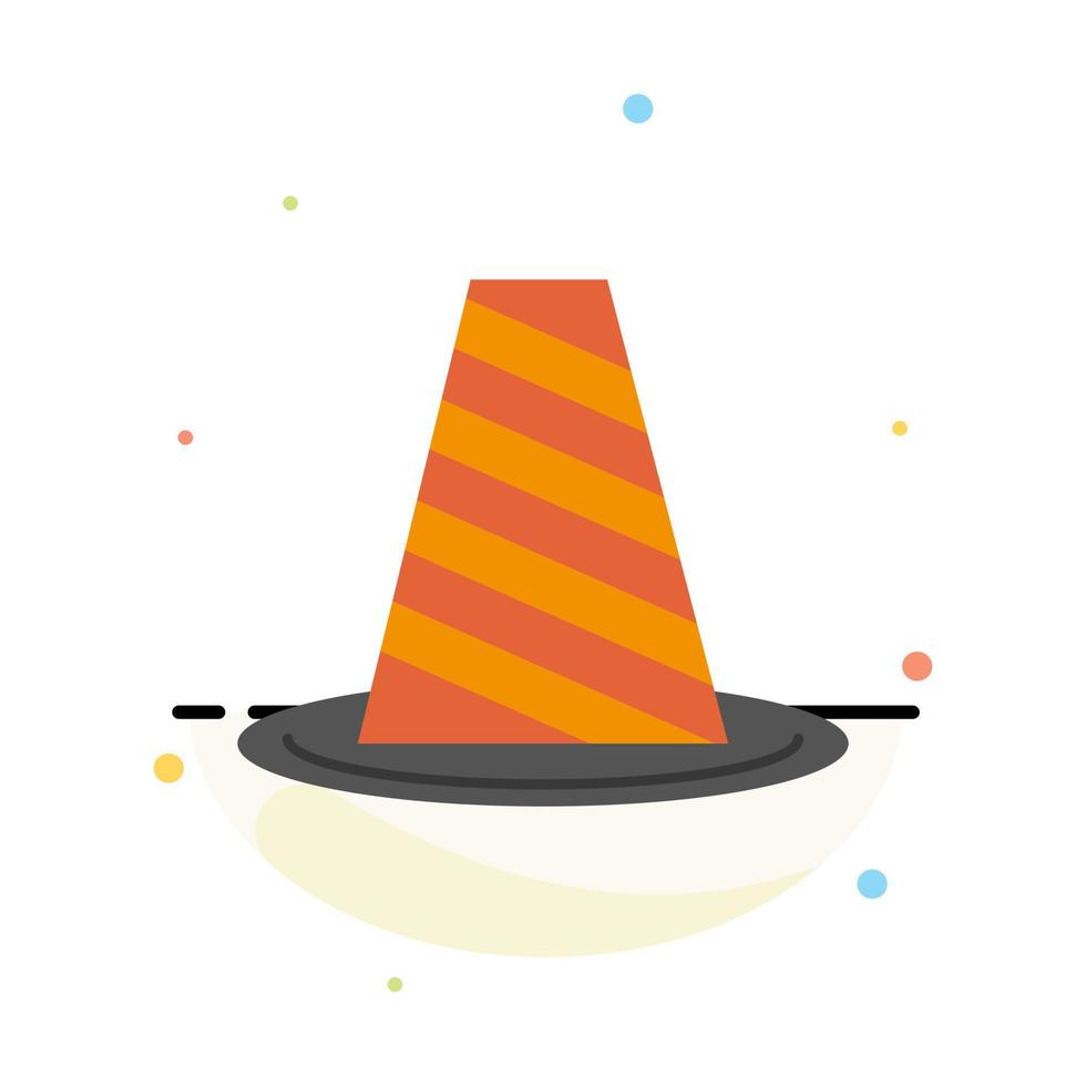 Cone Protection Road Roadblock Stop Warning Abstract Flat Color Icon Template vector