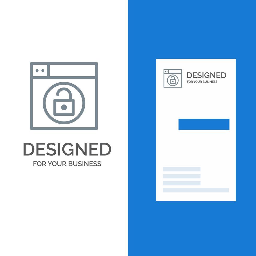 Web Design Lock Unlock Grey Logo Design and Business Card Template vector