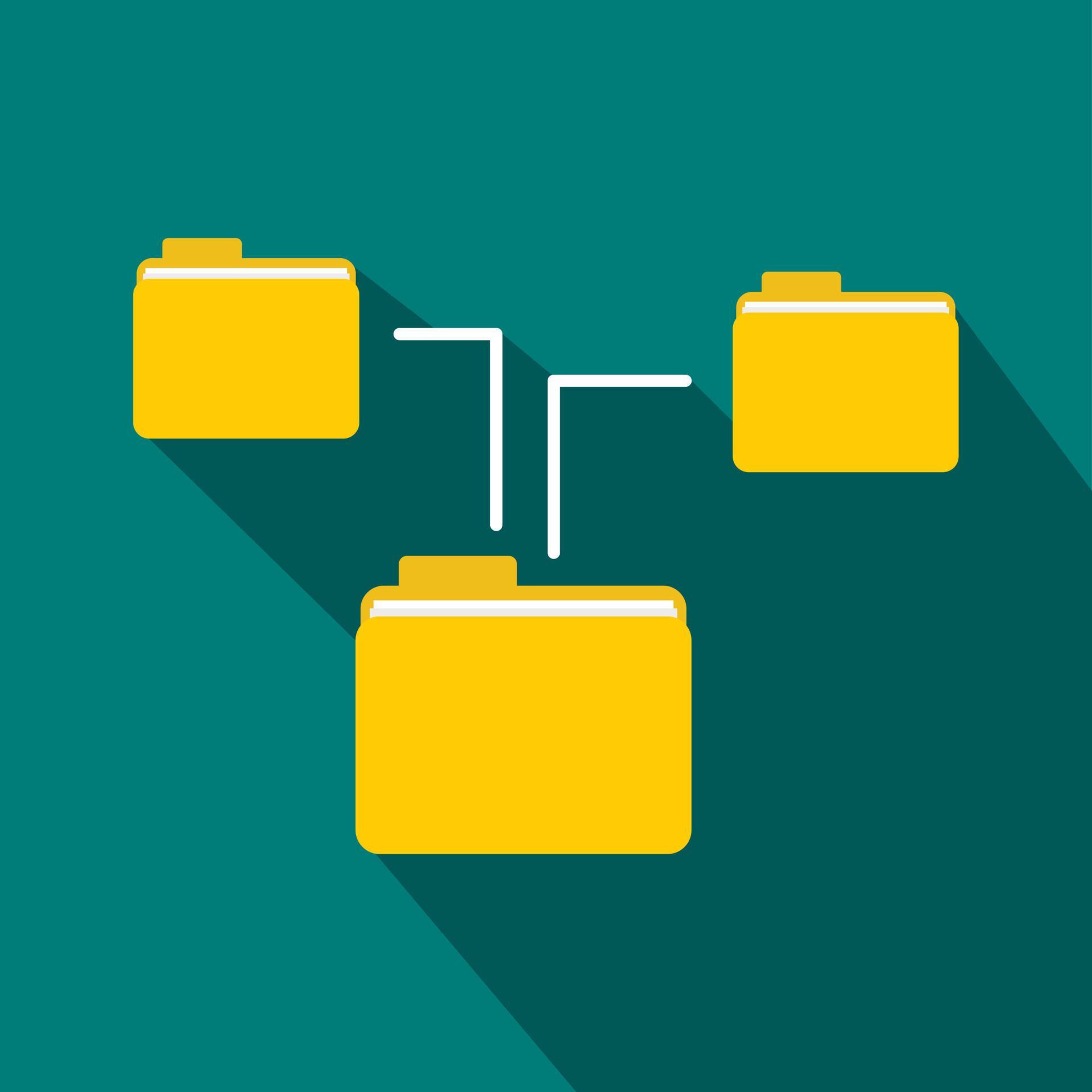 Folders structure icon, flat style 14424605 Vector Art at Vecteezy