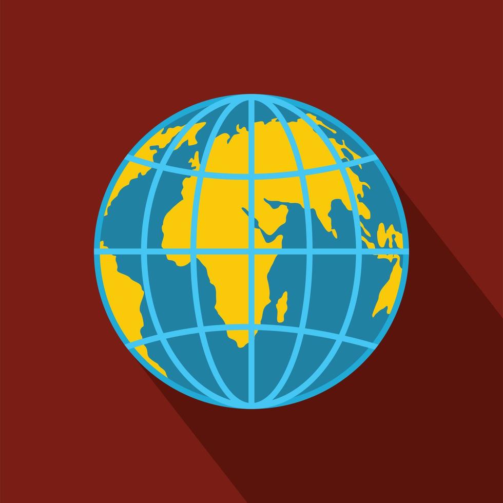 Planet earth icon, flat style. vector