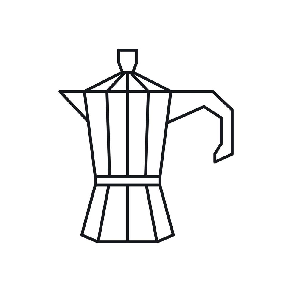 Icono de jarra de café de vidrio caricatura de icono de vector de