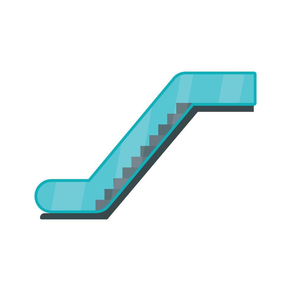 Glass escalator icon, flat style vector