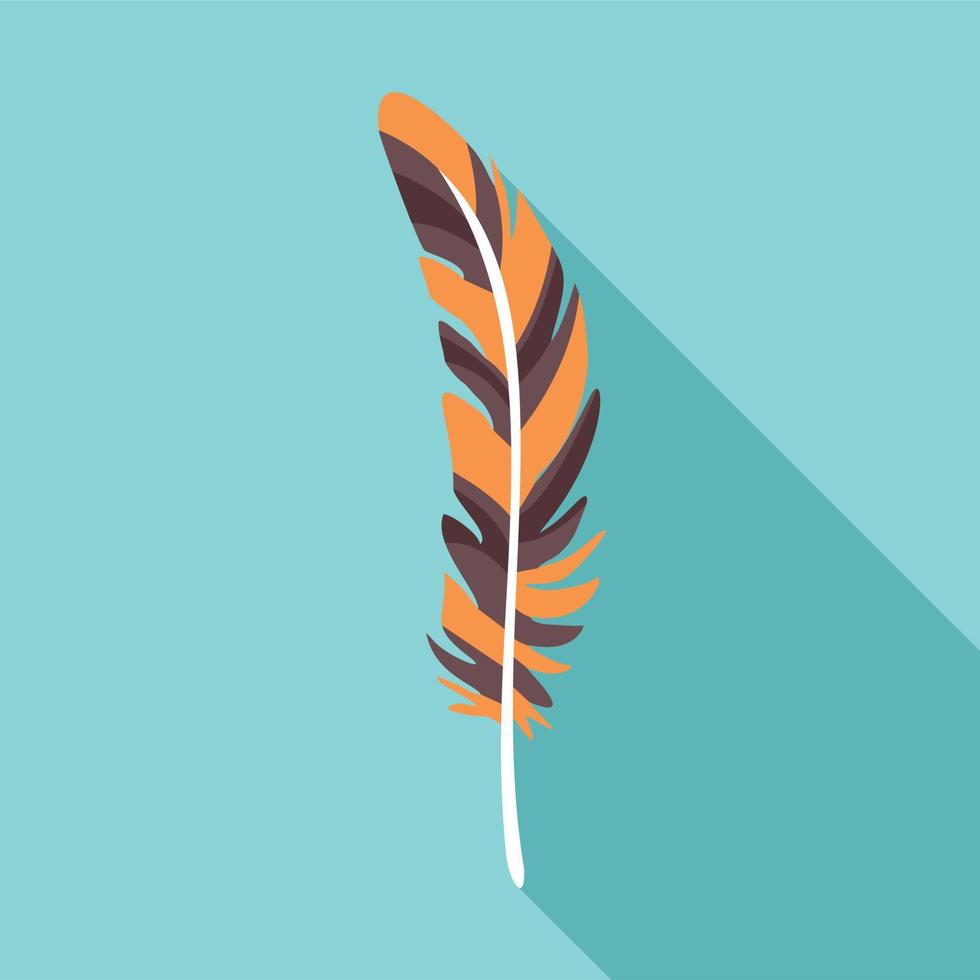Plume feather icon, flat style vector