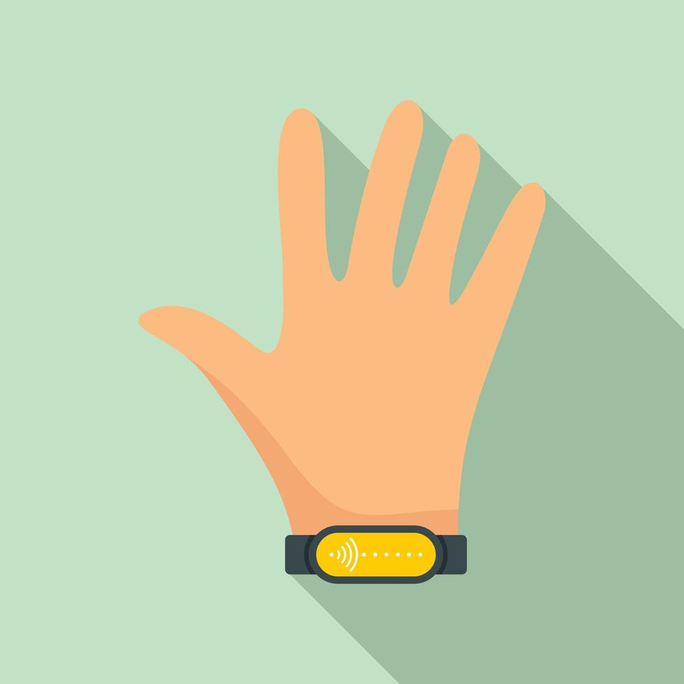 Nfc wrist band icon, flat style vector