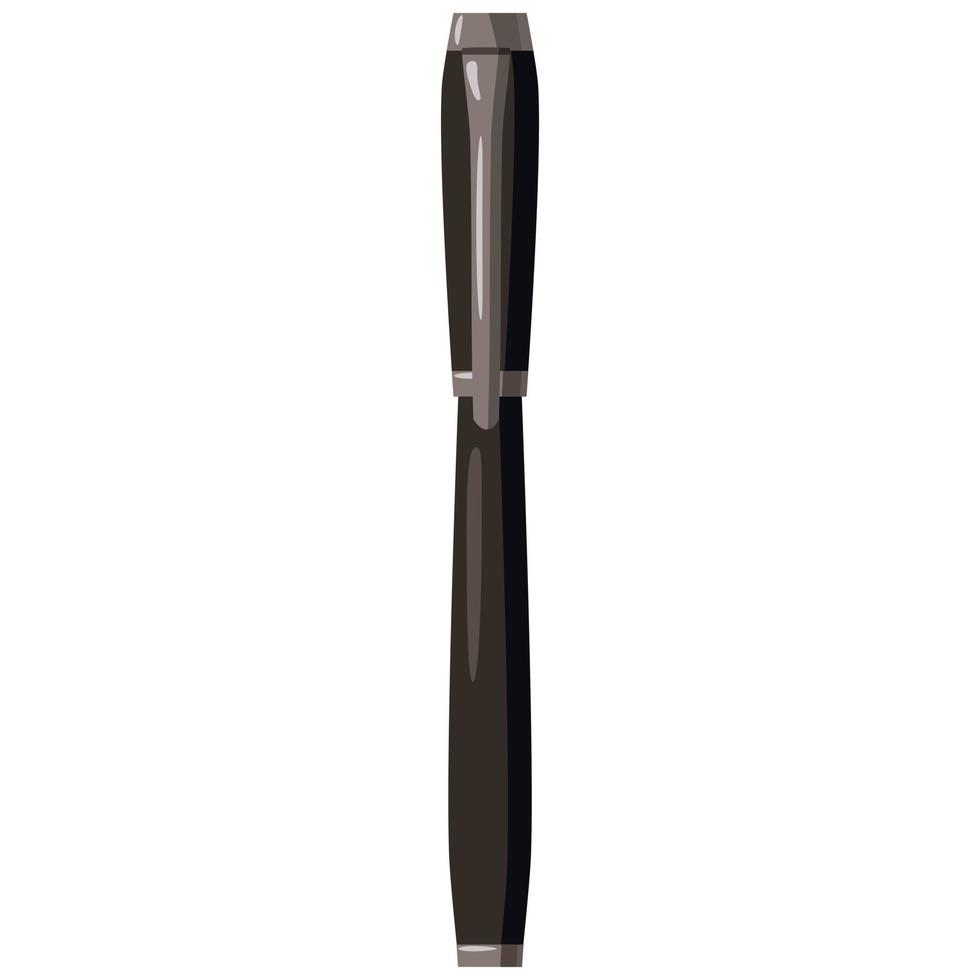 Black pen icon, cartoon style vector