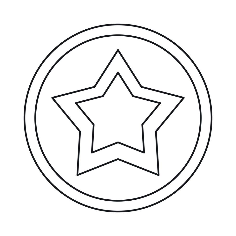 Star icon, outline style vector