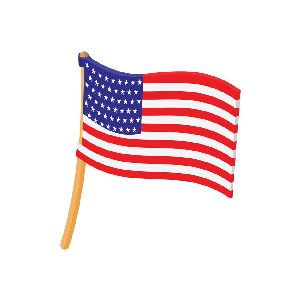 USA flag icon in cartoon style vector