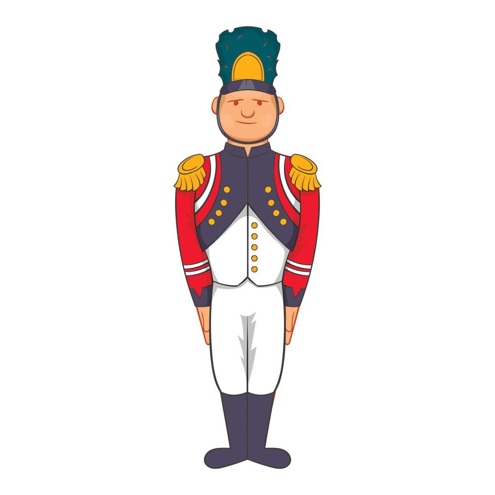 French Army soldier in uniform icon, cartoon style vector