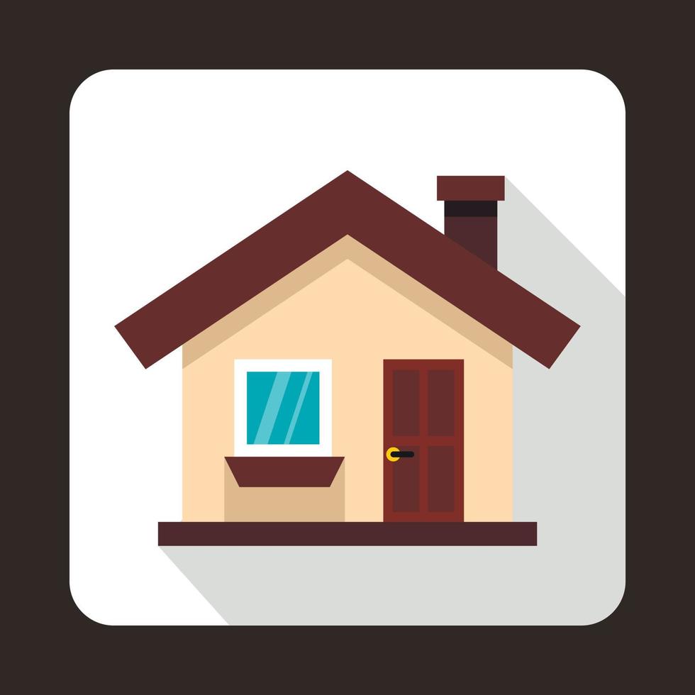 Small cottage icon, flat style vector