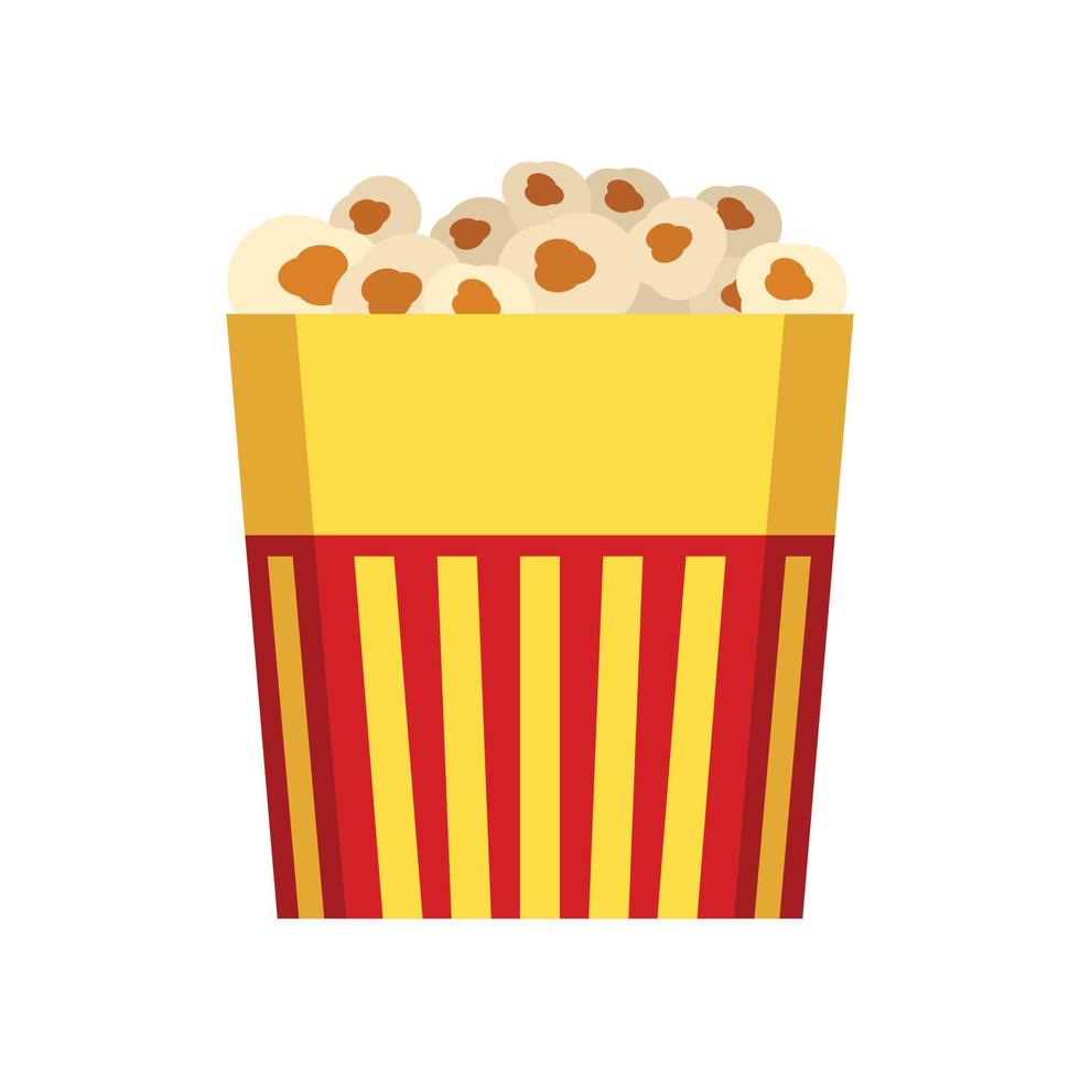 Paper popcorn box icon, flat style vector