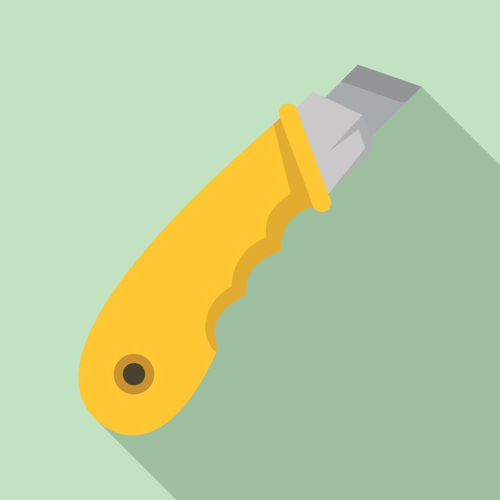 icono de cuchillo de papelería, tipo plano vector