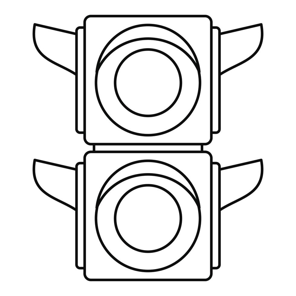 icono de semáforo peatonal, estilo de esquema vector