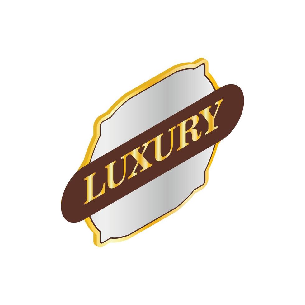 Label quality luxury icon, isometric 3d style vector