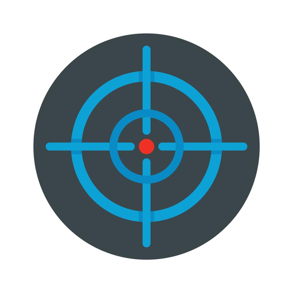 Aim scope target icon, flat style vector