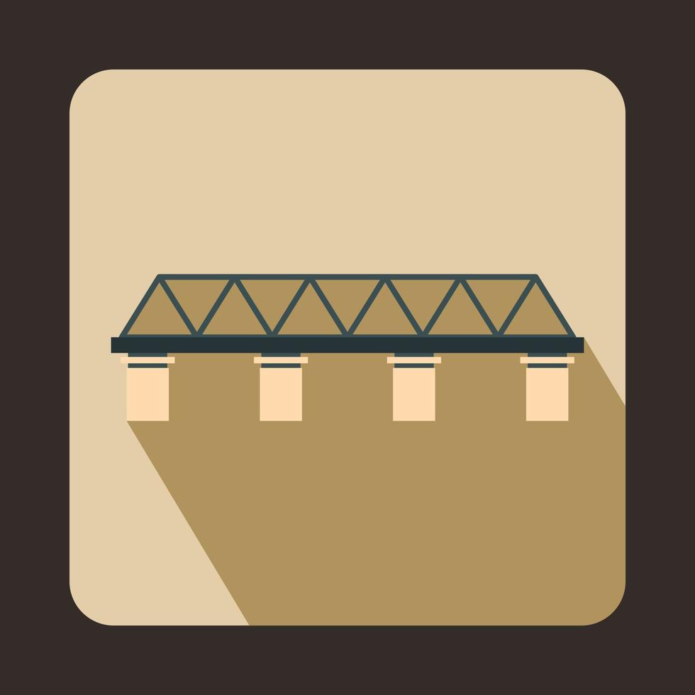 Bridge with pillars icon, flat style vector