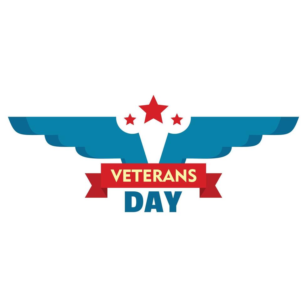 logo del día de los veteranos de alas, estilo plano vector