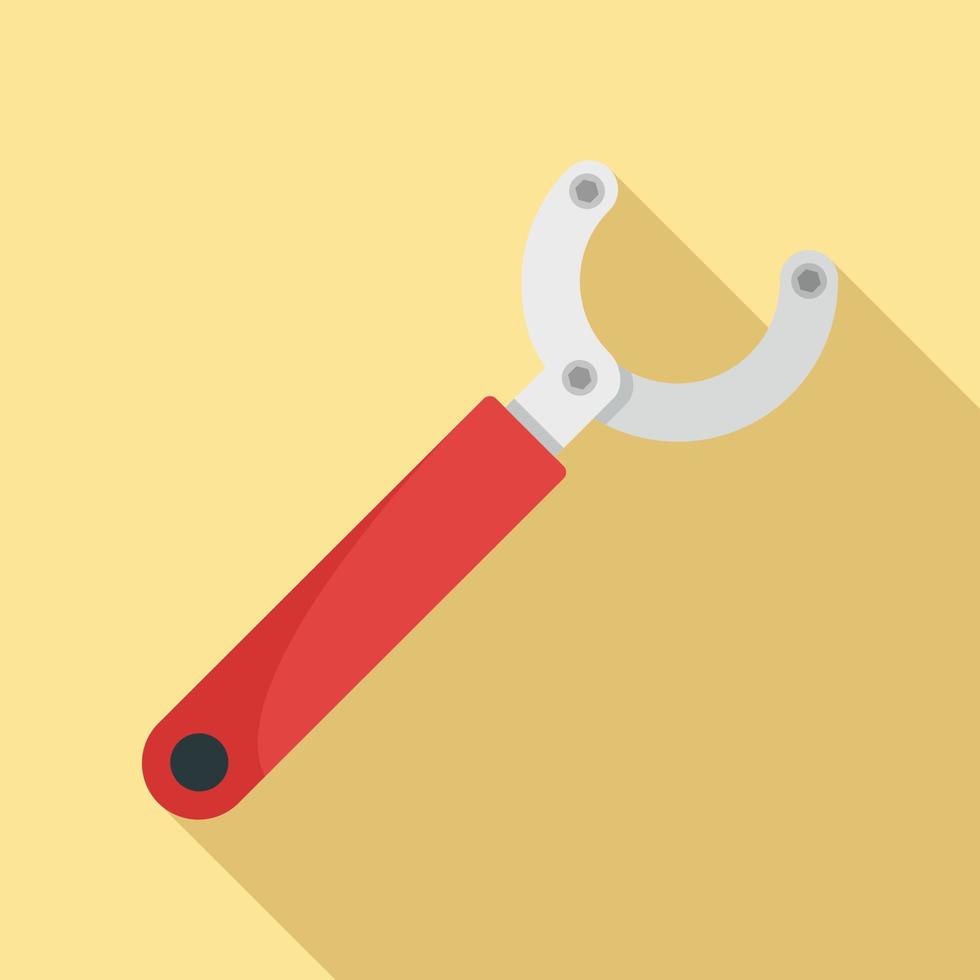 Bike repair key icon, flat style vector