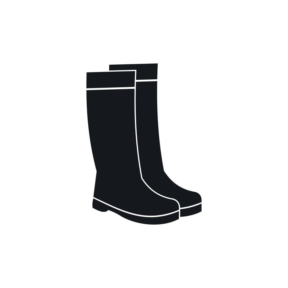 icono de botas de goma, estilo simple vector