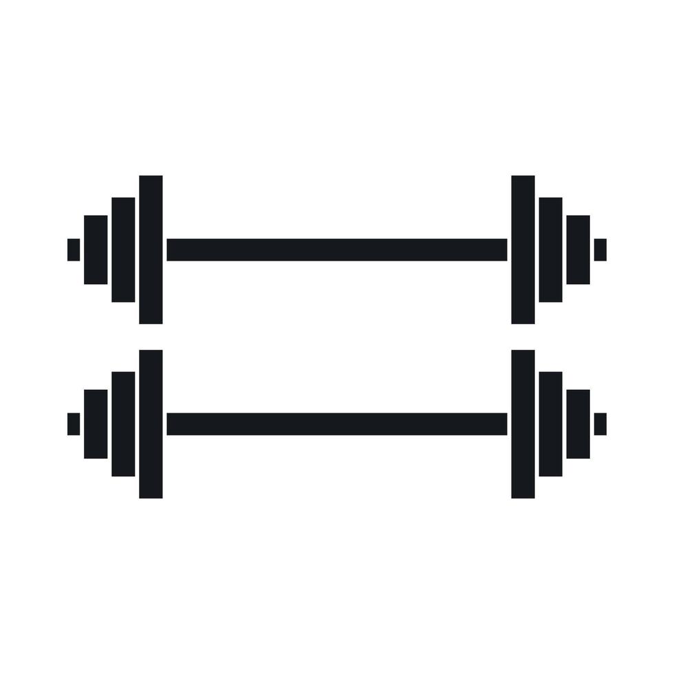 Two barbells icon, simple style vector