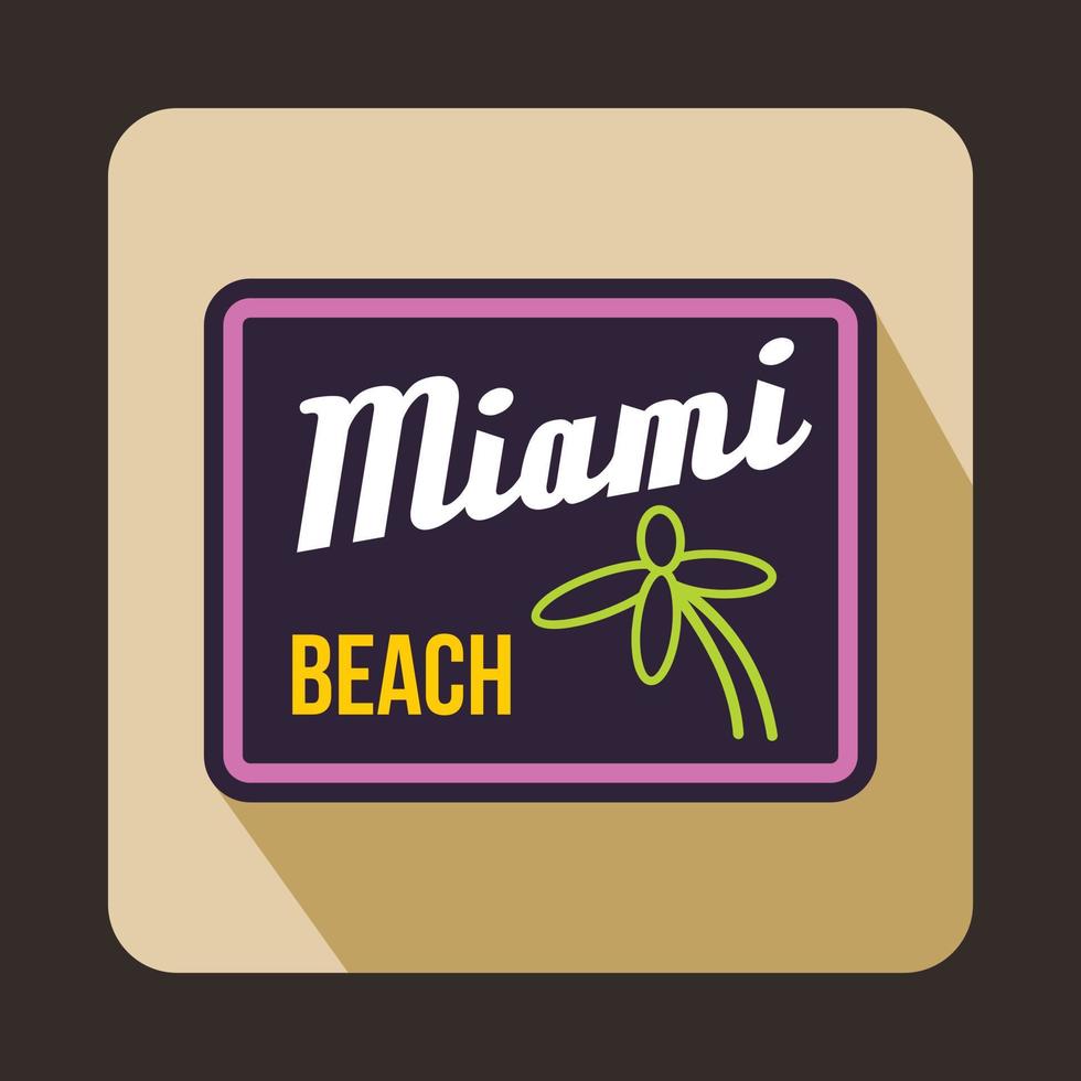 Miami beach icon in flat style vector