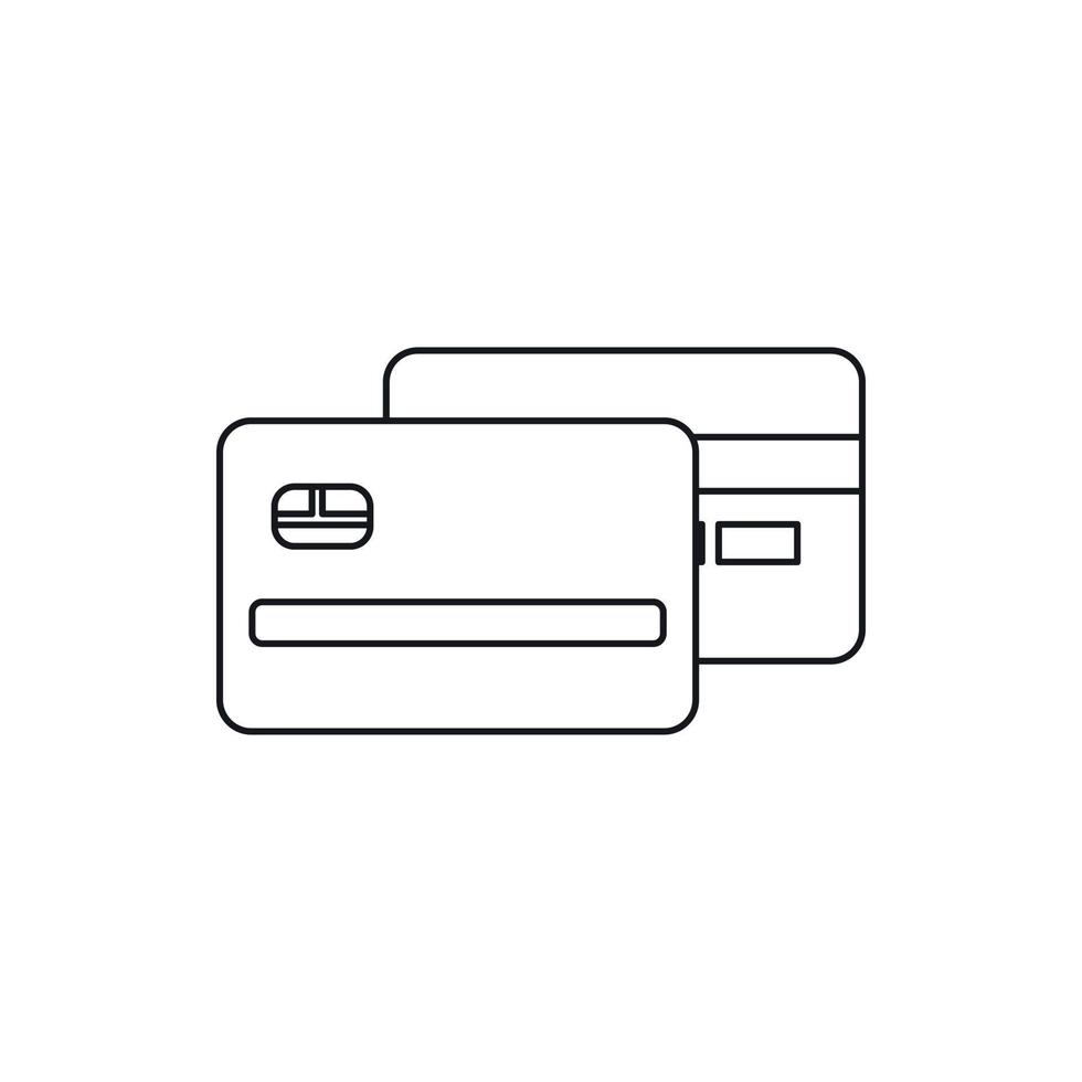 Credit card icon, outline style vector