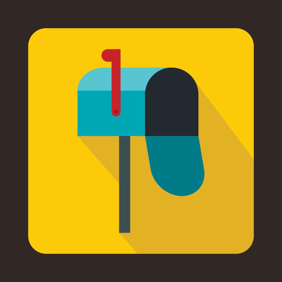 Open blue mailbox icon in flat style vector