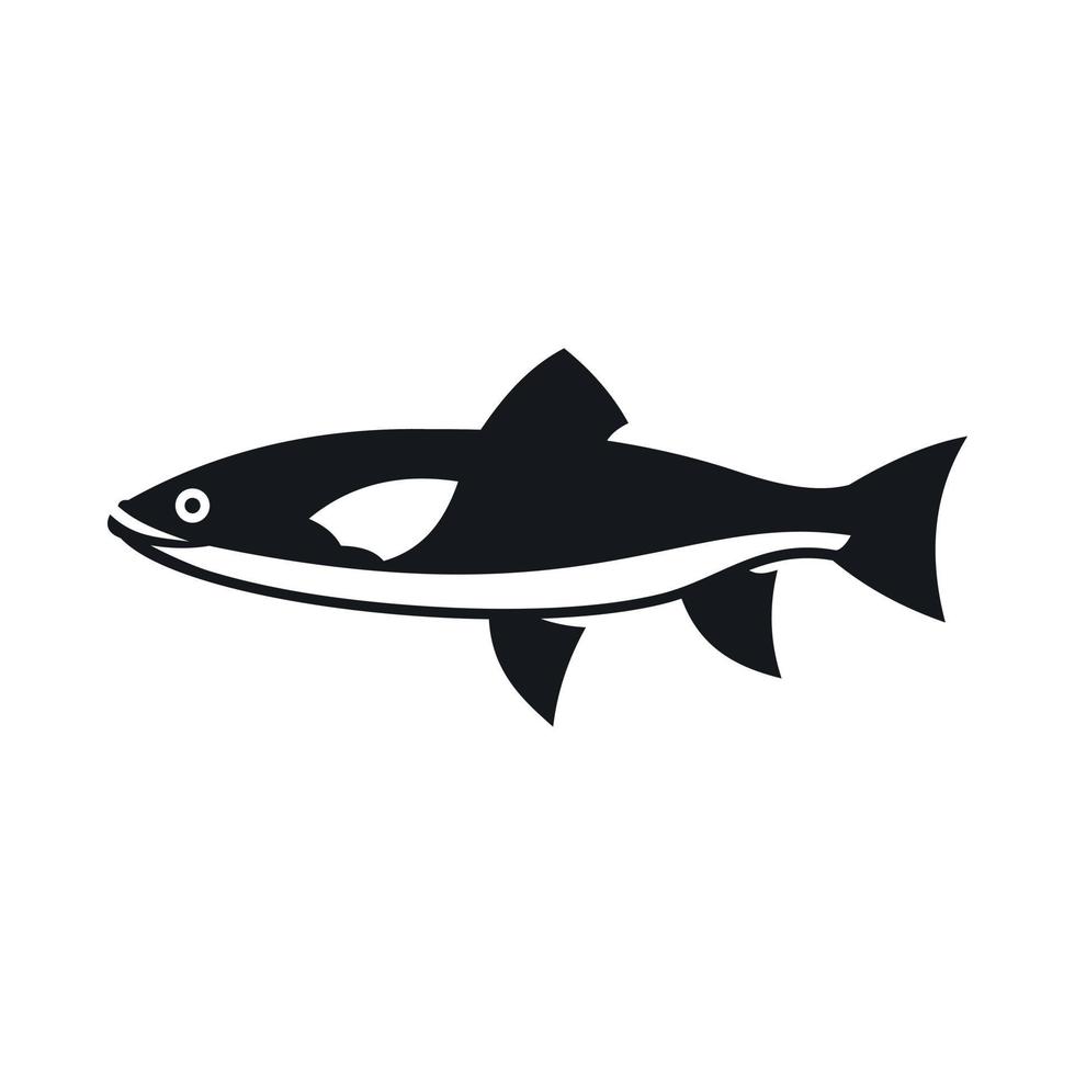 Fish icon, simple style vector