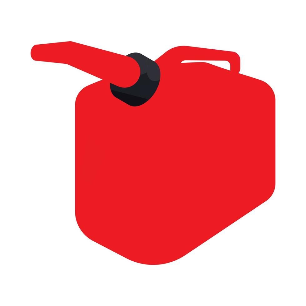 Red gas can icon, cartoon style vector