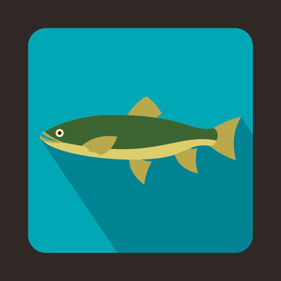 Fish icon in flat style vector