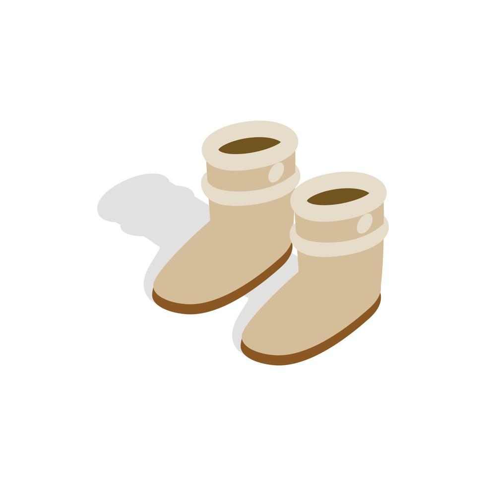 icono de par de zapatos de invierno, estilo isométrico 3d vector