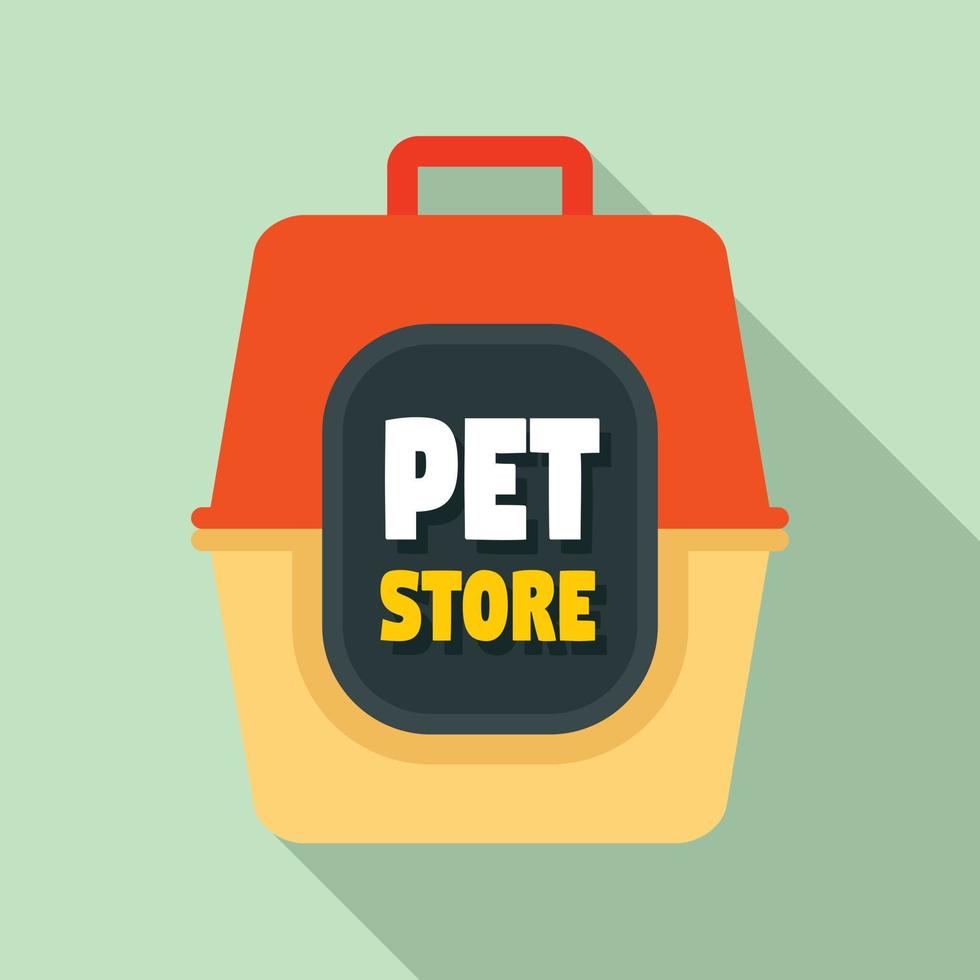 Pet box store logo, flat style vector