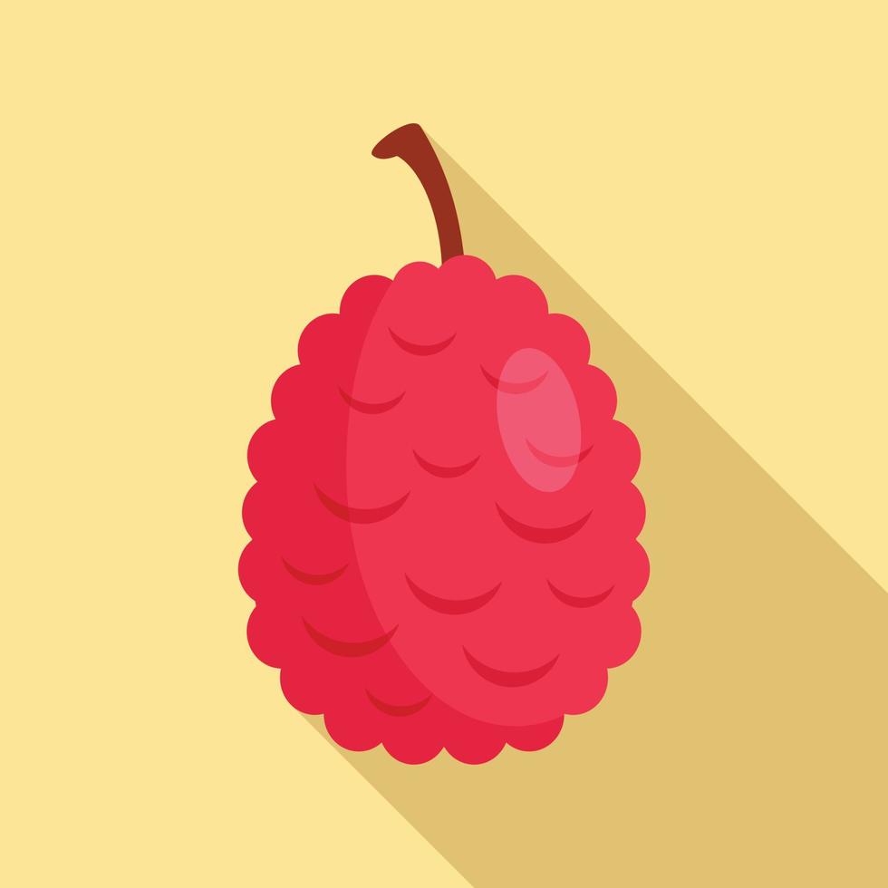 Lychees icon, flat style vector