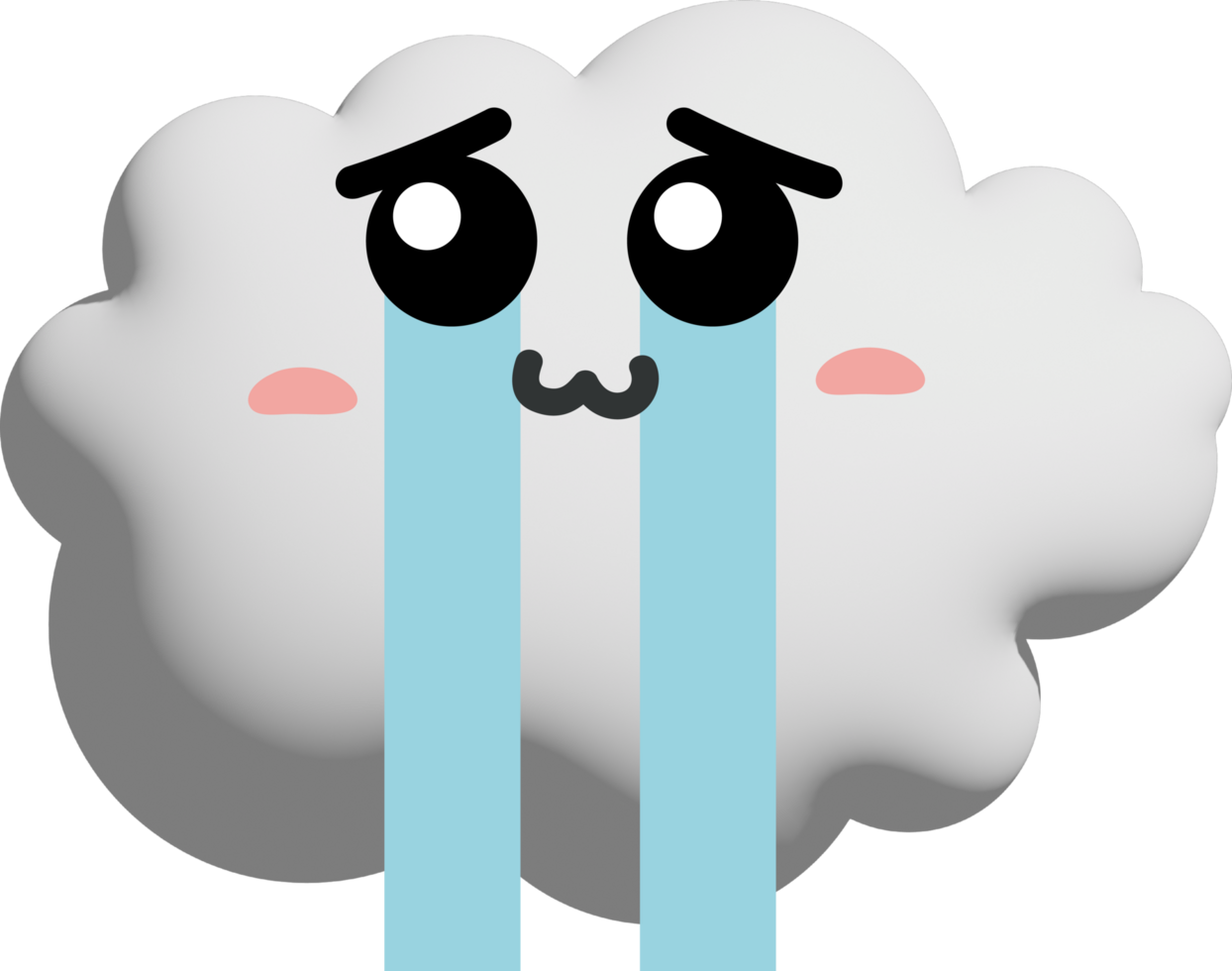 White cloud cartoon character crop-out png