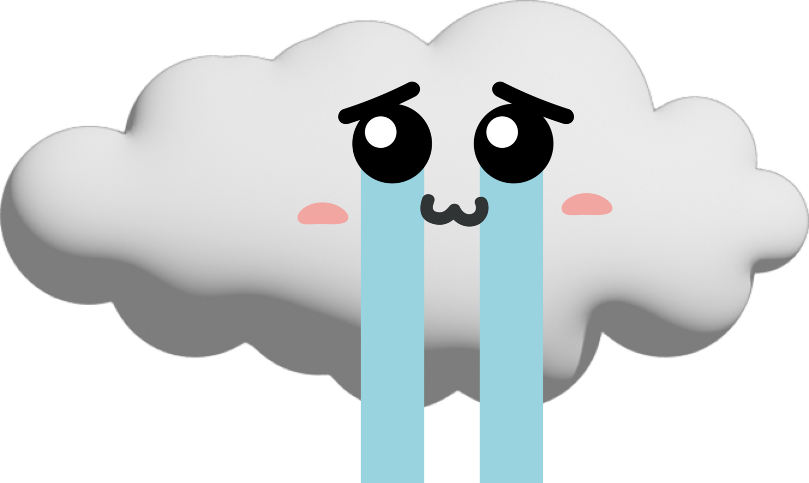 White cloud cartoon character crop-out png