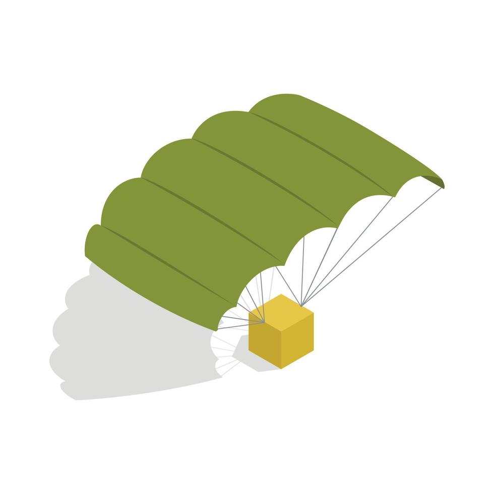 Military parachute icon, isometric 3d style vector
