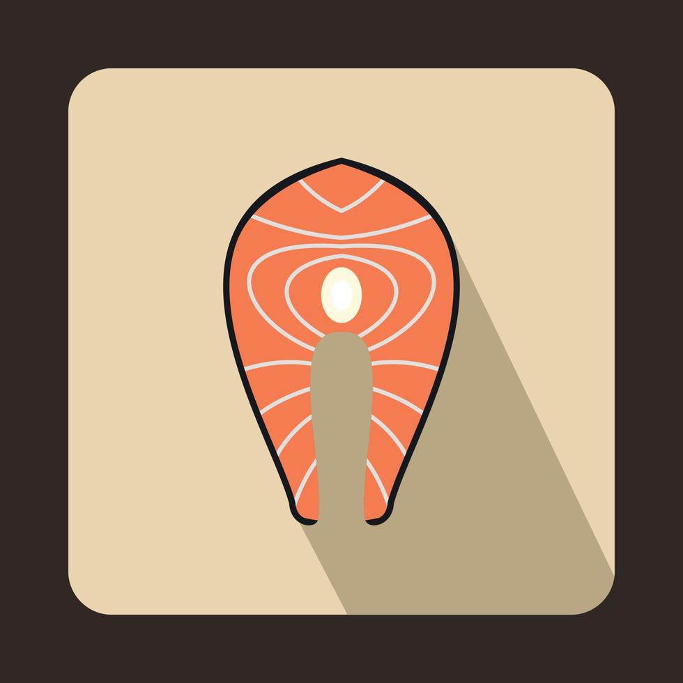 Salmon steak icon in flat style vector