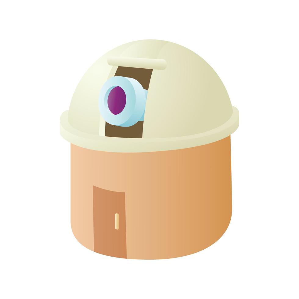 Observatory station icon, cartoon style vector