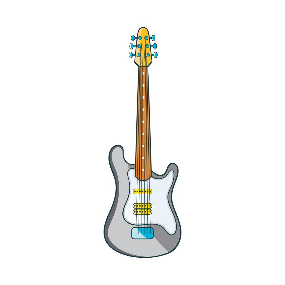 icono de guitarra eléctrica, estilo de dibujos animados vector