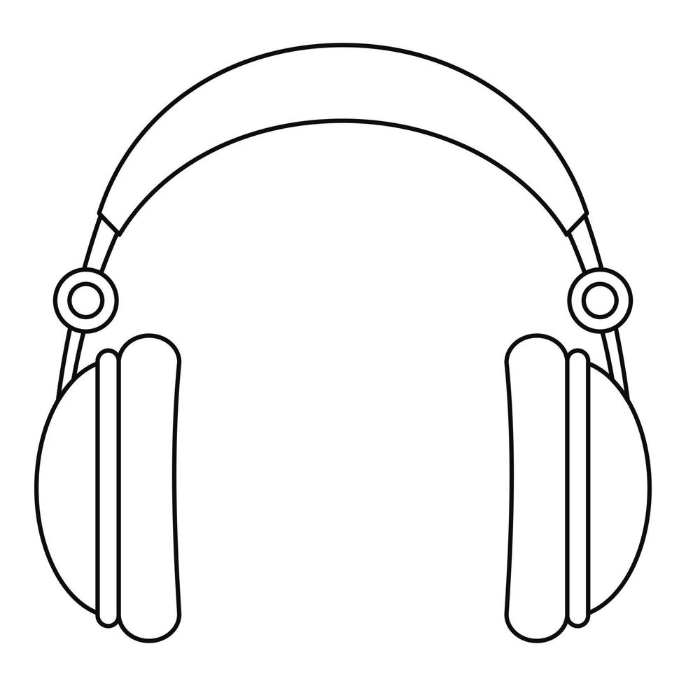 Headphones icon, outline style vector