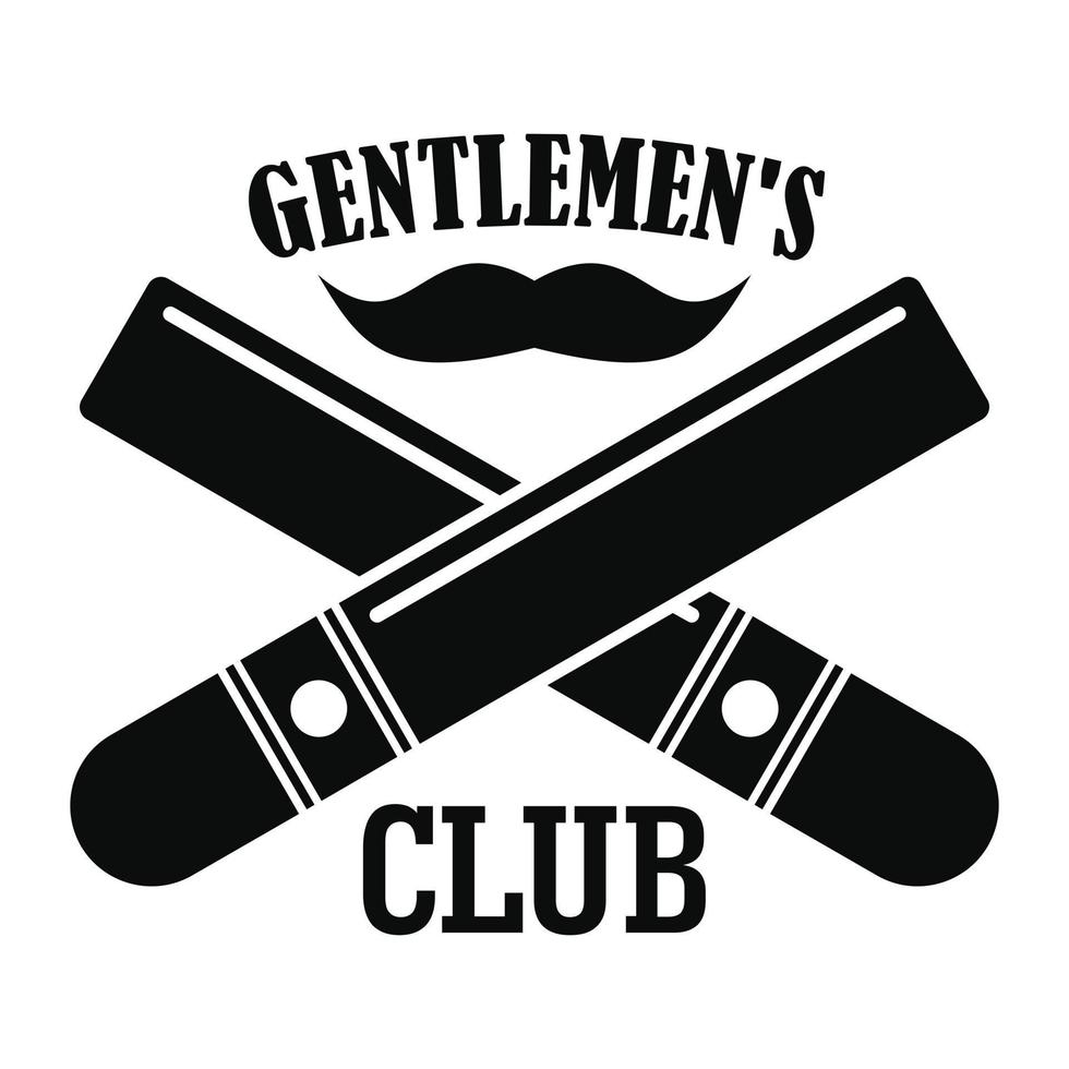 Gentlemen club logo, simple style vector