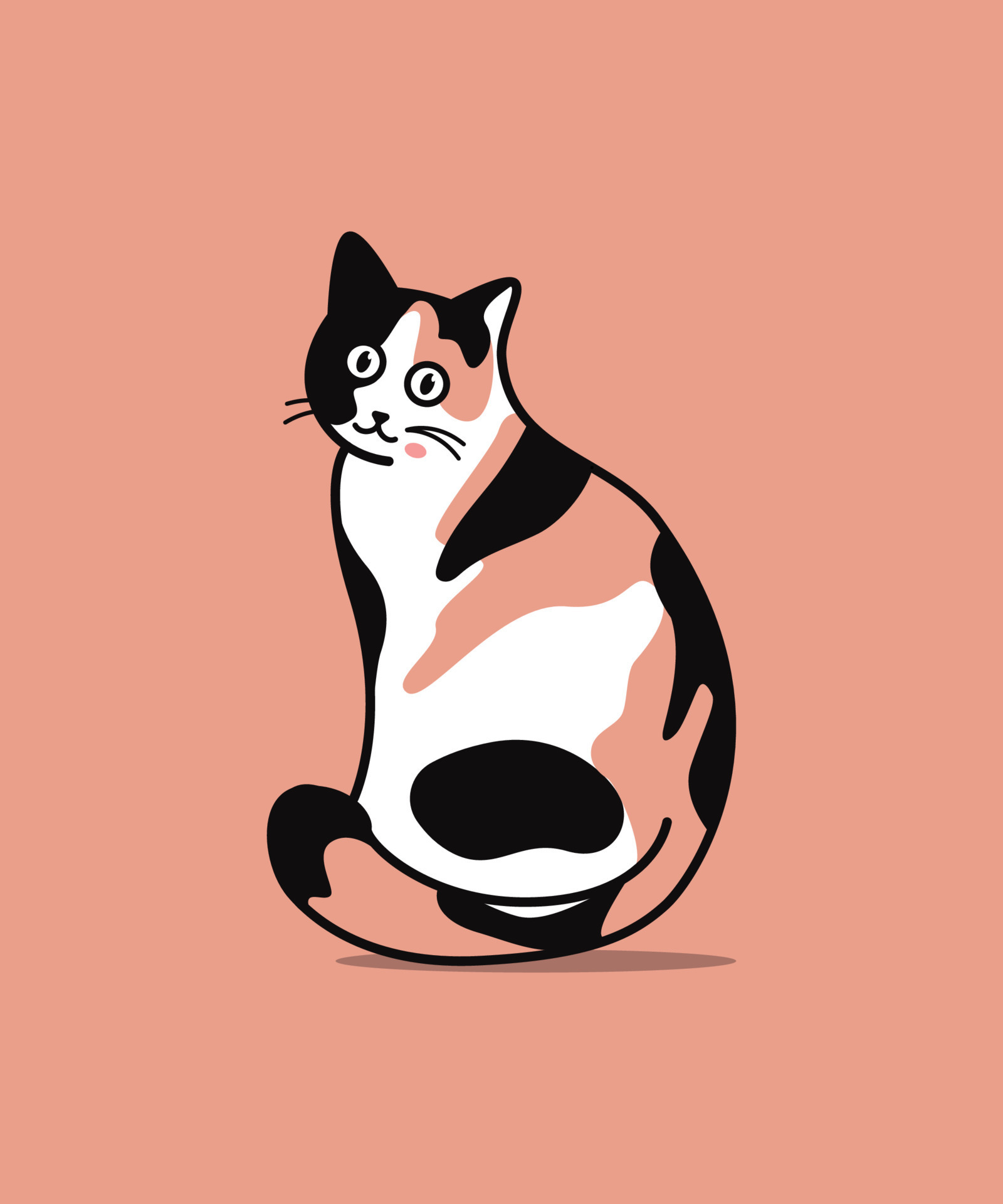 sitting orange cat vector 14425413 Vector Art at Vecteezy