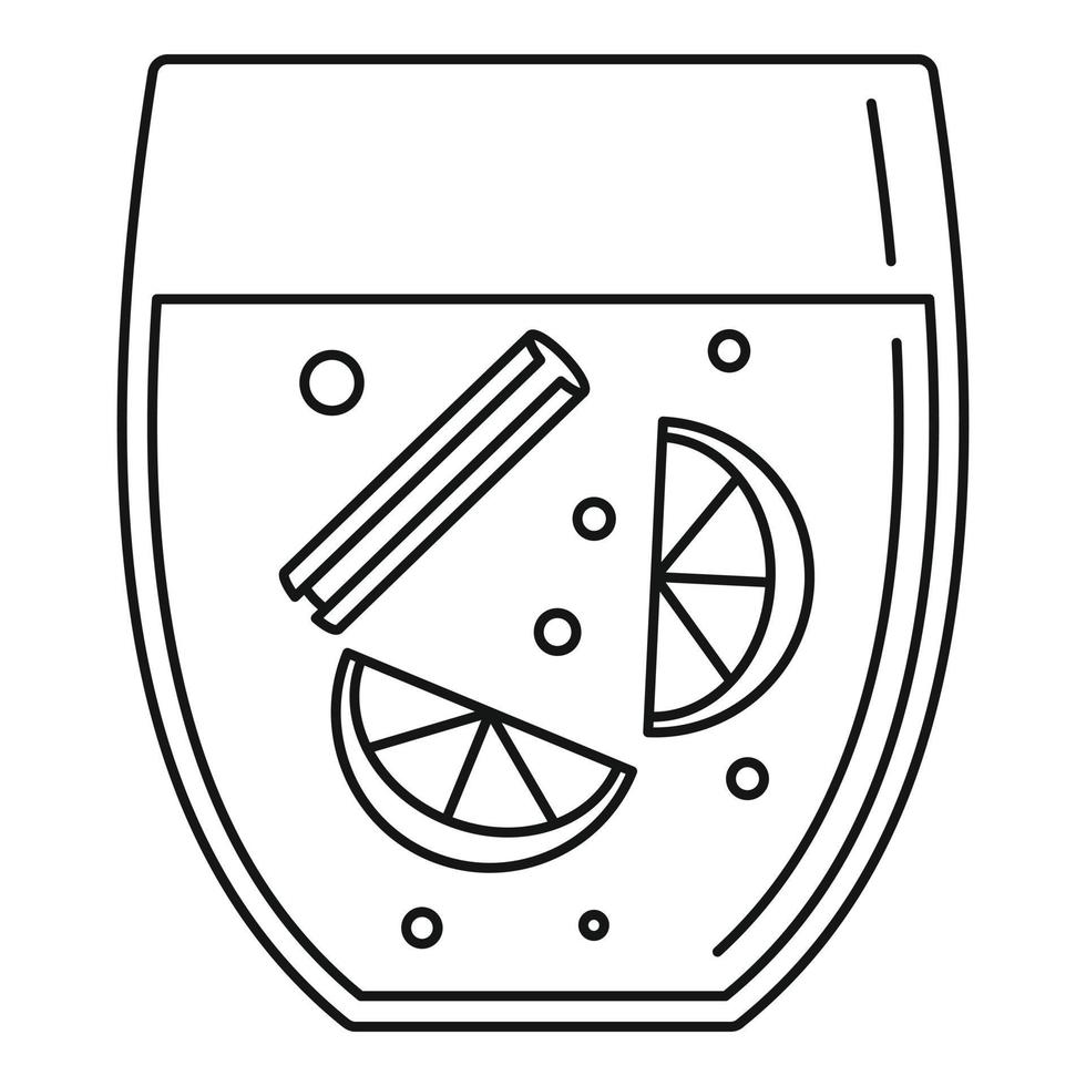 Hot mulled wine icon, outline style vector