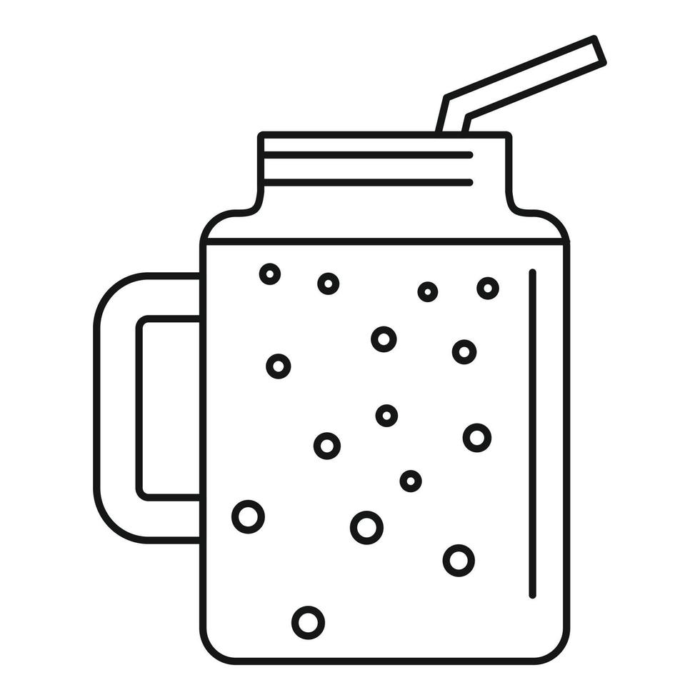 icono de batido de durazno, estilo de contorno vector