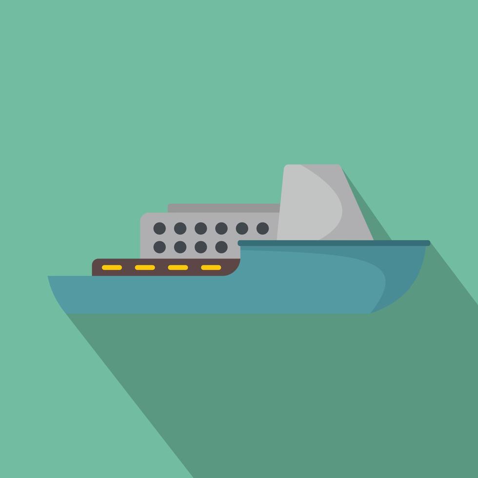 icono de crucero de barco, estilo plano vector