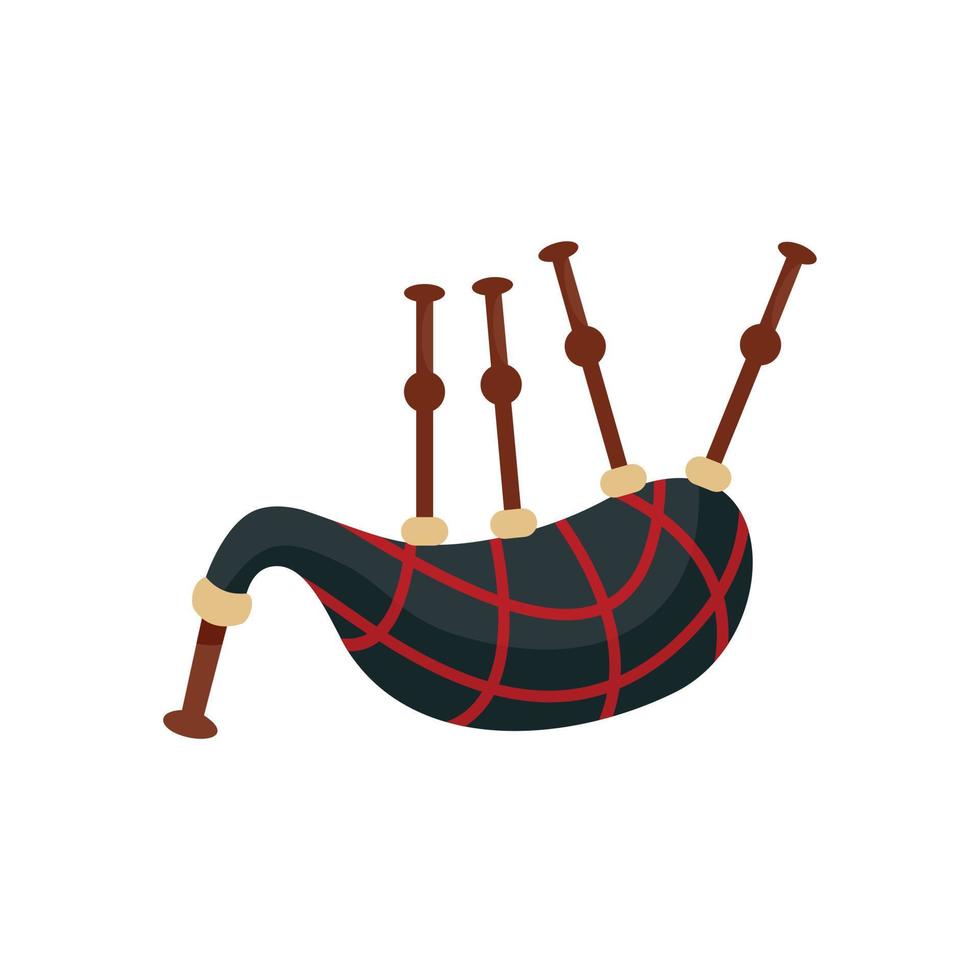 Bagpipes icon, flat style vector