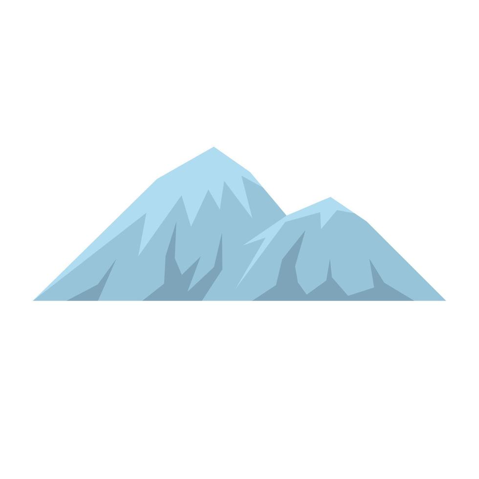 Climbing on mountain icon, flat style. vector